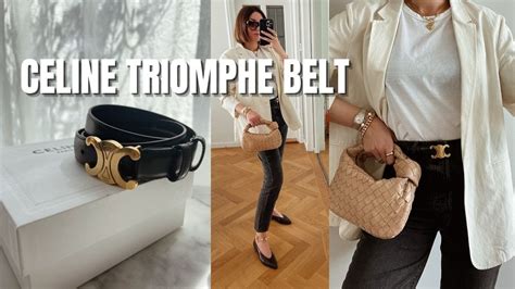 celine triomphe belt women's|celine triomphe belt size comparison.